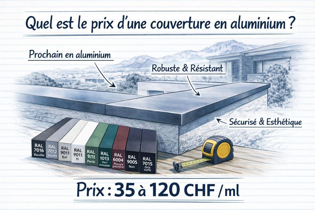 Quel est le prix d'une couvertine aluminium en Suisse ?